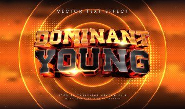 Dominant Genç Vektör Metin Efekti Düzenlenebilir Cesur Modern Biçim Poster, Bayrak, Flyer ve Oyun Başlığı İçin Uygun