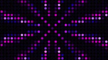 Mavi ve pembe dinamik daireli disko arka planı. Konser ekranları için büyük pikseller.