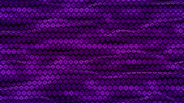 Фламінгова фіолетова тканина, візерункована квітковим орнаментом. Фон з анімацією на полотні . — стокове відео