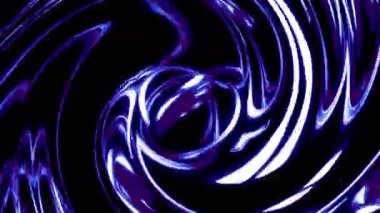 Esnek üç boyutlu şekiller. Mavi-mor kıvrımlı spiral. Parlak parlak çizgilerin animasyonu. Soyut arkaplan.