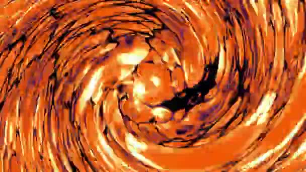 Лава. Вогняна скручена спіраль. Анімація з абстрактних фрагментів магми . — стокове відео