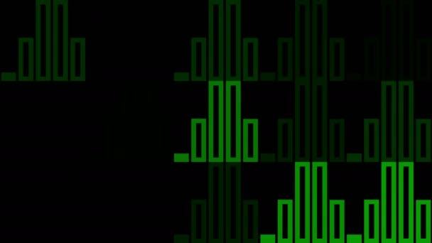 Equalizer. Schillernde Spielumrisse. Musikalisches Muster. — Stockvideo