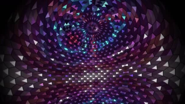 Plexo multicolor. La cúpula del patrón brillante. Animación abstracta esférica. Distorsión de la lente del ojo de pez. — Vídeo de stock