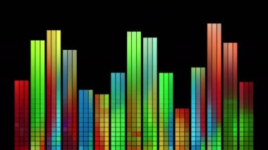 Renk dijital dengeleyici. Piksel çubuklarının animasyonu, ritmik müzik temaları ile senkronize edilir. Konserler ve konserler için, DJ setleri, klipler, reklamlar, dans müziği.