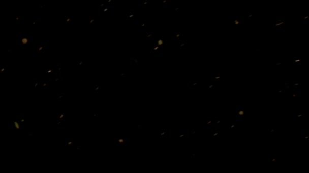 Обезображенное Движение Золотой Пыли Расфокусированные Сияющие Снежинки Волшебная Медленная Искра — стоковое видео