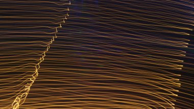 Light Bokeh Trail Soyut Doku, Fütürist için Uzun Maruziyet Sanat Arkaplanı, Kopya Uzayı ile Süslü Tasarım. Ekran Kipi Kullanımı için Hareket Bulanık, Odaklanmamış Fotoğraf Üstüste.