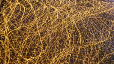 Light Bokeh Trail Soyut Doku, Fütürist için Uzun Maruziyet Sanat Arkaplanı, Kopya Uzayı ile Süslü Tasarım. Ekran Kipi Kullanımı için Hareket Bulanık, Odaklanmamış Fotoğraf Üstüste.