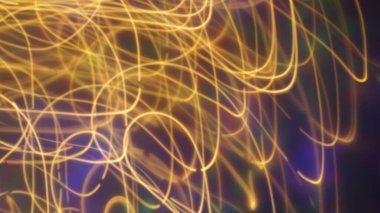 Light Bokeh Trail Soyut Doku, Fütürist için Uzun Maruziyet Sanat Arkaplanı, Kopya Uzayı ile Süslü Tasarım. Ekran Kipi Kullanımı için Hareket Bulanık, Odaklanmamış Fotoğraf Üstüste.