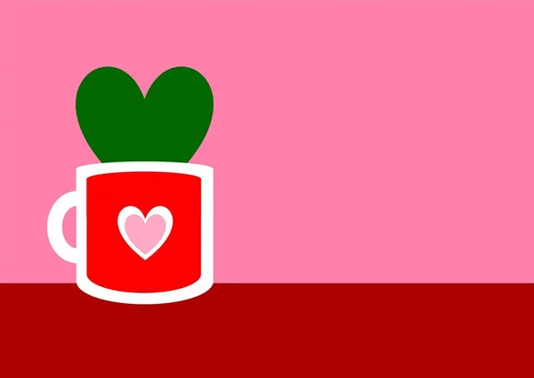 Valentine Koncept Hjärtformade Hoya Löv Vitt Keramiskt Glas Med Vitt — Stockfoto