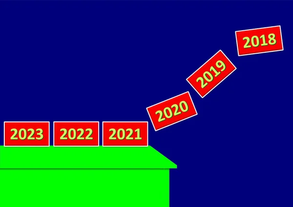 개념은 시간이 지속적으로 지나고 없다는 합니다 2018 2019 2020 것이고 — 스톡 사진