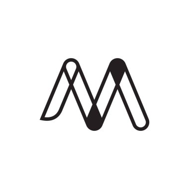 m ilk harf vektör logo simgesi