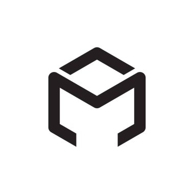 m ilk harf vektör logo simgesi