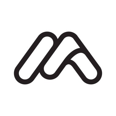 m ilk harf vektör logo simgesi