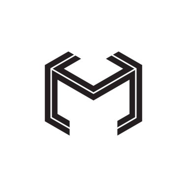 m ilk harf vektör logo simgesi