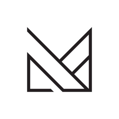 m ilk harf vektör logo simgesi
