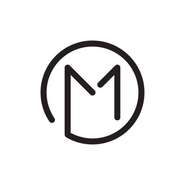 m ilk harf vektör logo simgesi