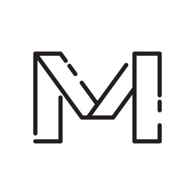 m ilk harf vektör logo simgesi