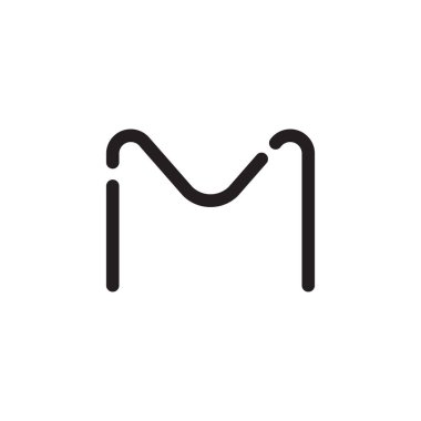 m ilk harf vektör logo simgesi