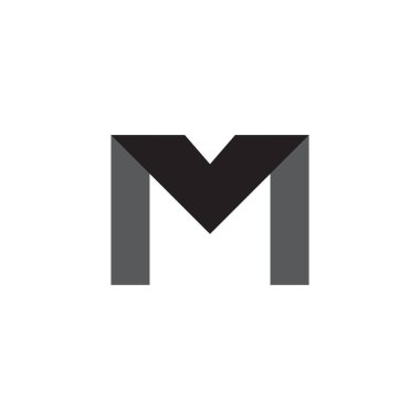 m ilk harf vektör logo simgesi