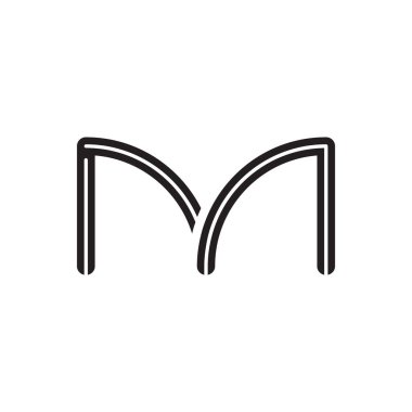m ilk harf vektör logo simgesi