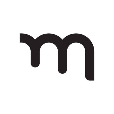 m ilk harf vektör logo simgesi