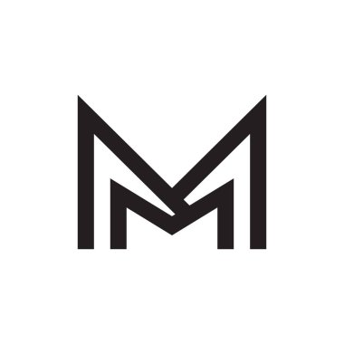 m ilk harf vektör logo simgesi