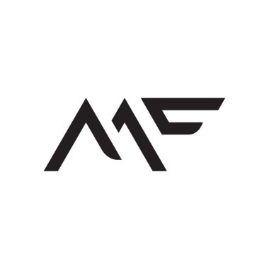 mf ilk harf vektör logo simgesi