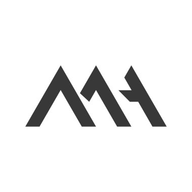 mh ilk harf vektör logo simgesi