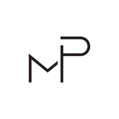 mp ilk harf vektör logo simgesi