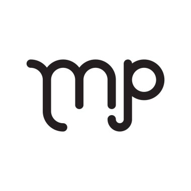 mp ilk harf vektör logo simgesi