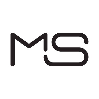 ms ilk harf vektör logo simgesi