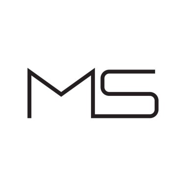 ms ilk harf vektör logo simgesi