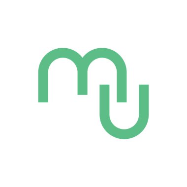mü ilk harf vektör logo simgesi