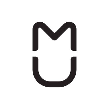 mü ilk harf vektör logo simgesi