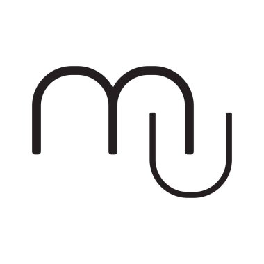 mü ilk harf vektör logo simgesi