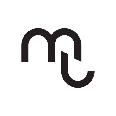 mü ilk harf vektör logo simgesi