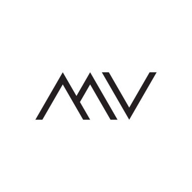 mv ilk harf vektör logo simgesi