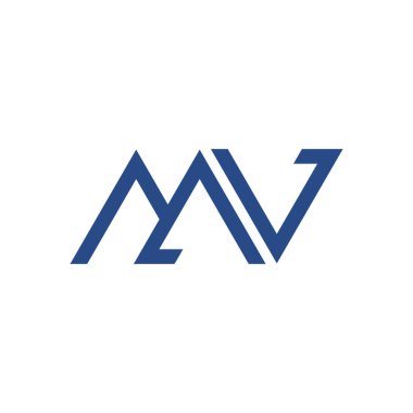 mv ilk harf vektör logo simgesi