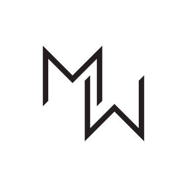 mw ilk harf vektör logo simgesi