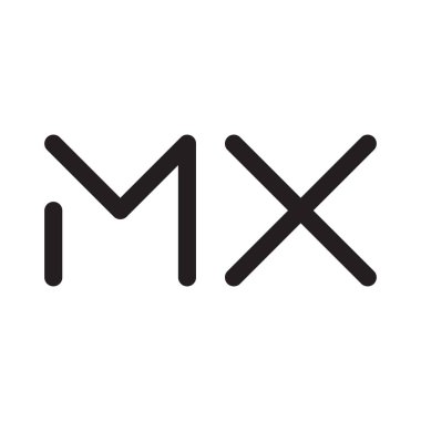 mx ilk harf vektör logo simgesi