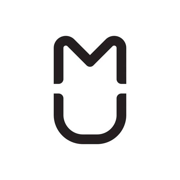 mü ilk harf vektör logo simgesi