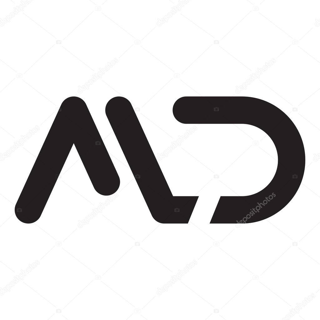 md initial letter vector logo icon