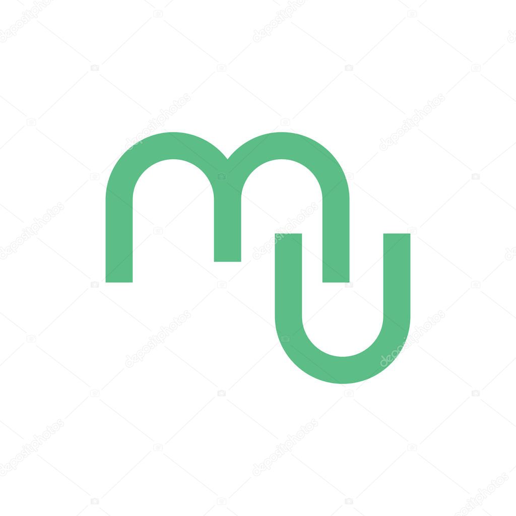 Mu initial letter vector logo icon