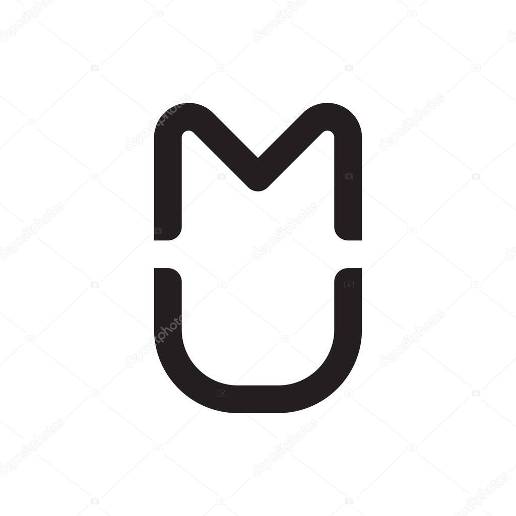 Mu initial letter vector logo icon