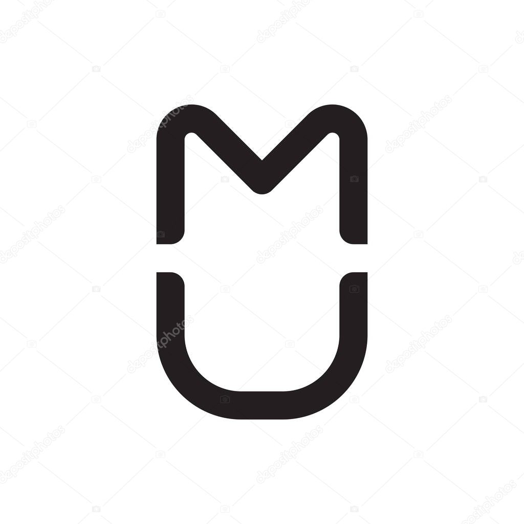 mu initial letter vector logo icon