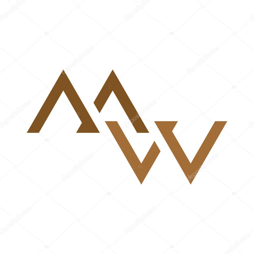Mw initial letter vector logo icon