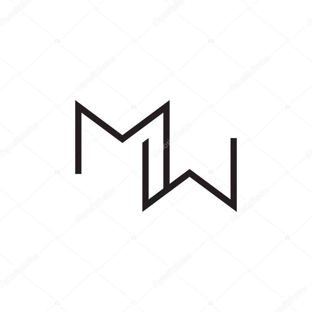 Mw initial letter vector logo icon