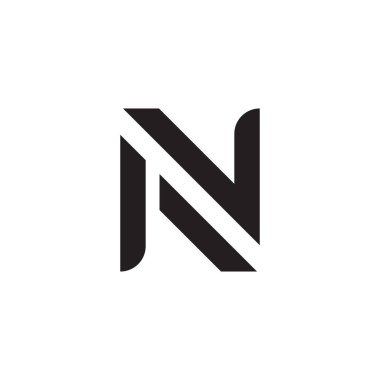 n ilk harf vektör logo simgesi