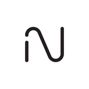 n ilk harf vektör logo simgesi
