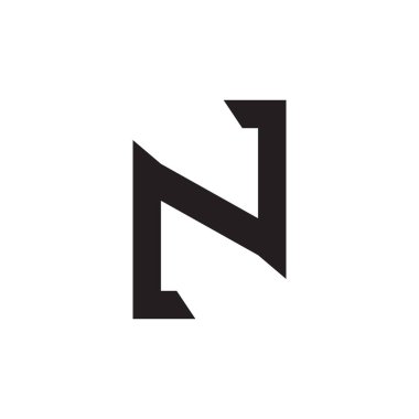 n ilk harf vektör logo simgesi